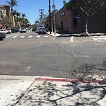 Faded striping at 3950–4058 Vermont St