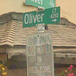 Traffic Sign at Oliver Ct & Oliver Pl Pacific Beach San Diego