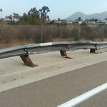 Damaged Guardrail at Navajo Road San Diego